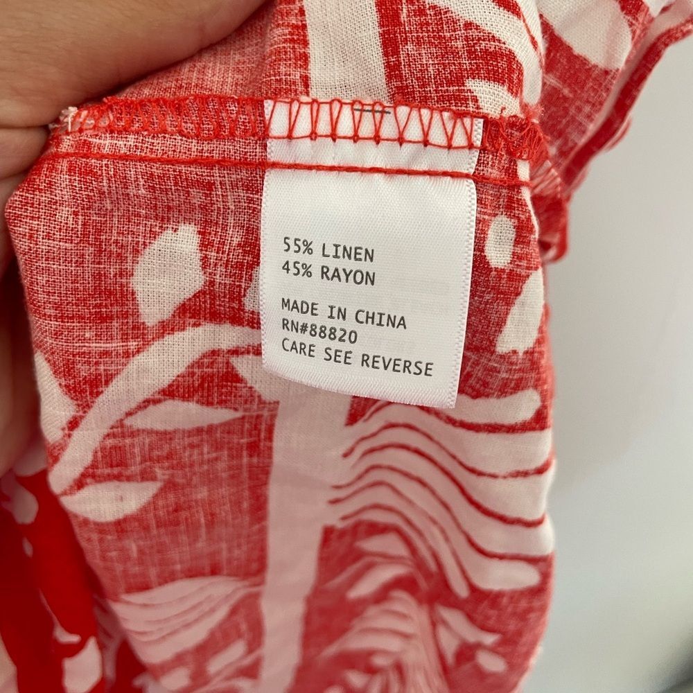 Haute Hippie white and red Linen Blend Floral Skirt, Size small NWT - Picture 3 of 5
